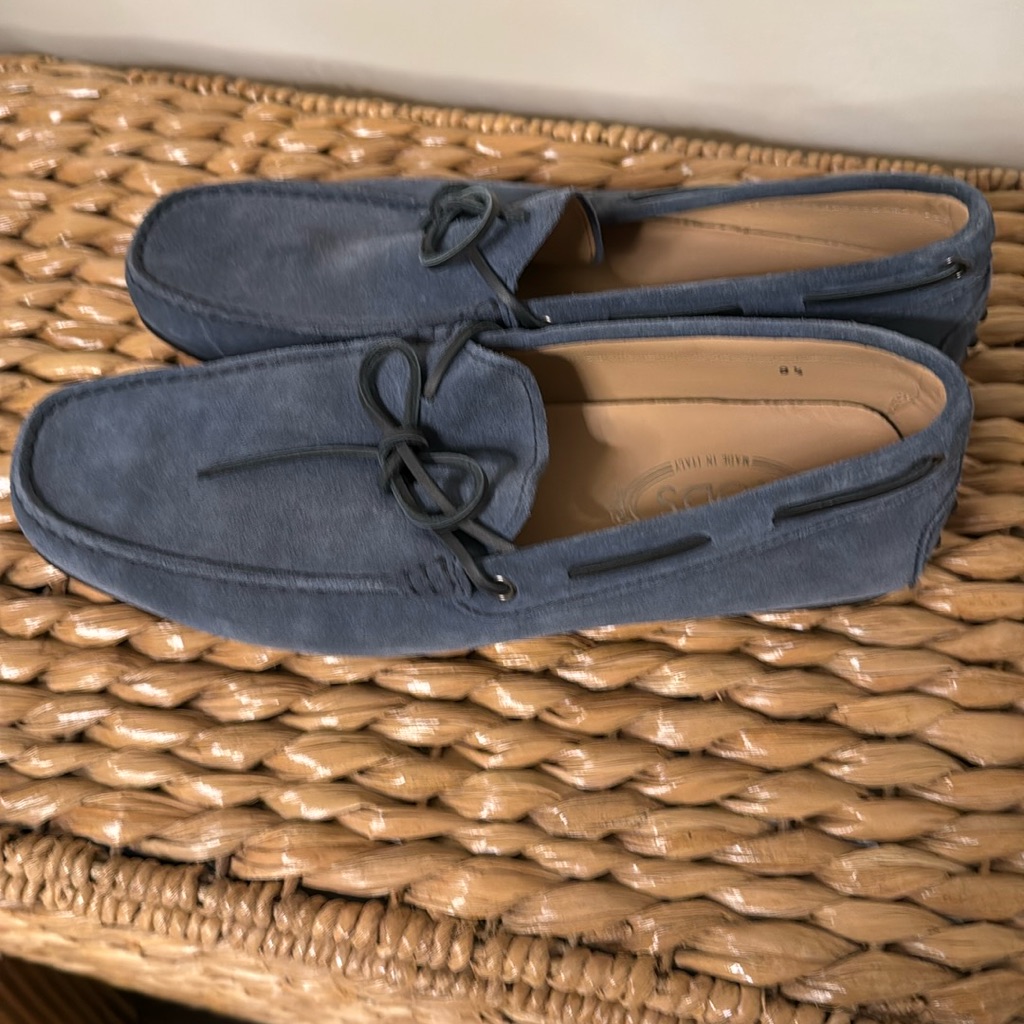 Tod’s 9.5 Blue Suede Driving Loafers